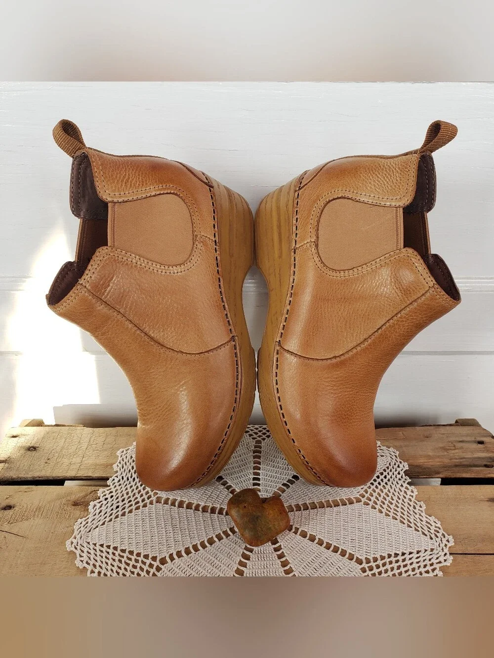 🌻for Sarah🌻Dansko FRANKIE Honey Pro Clog Booties Chelsea Ankle Boho Cottage 37